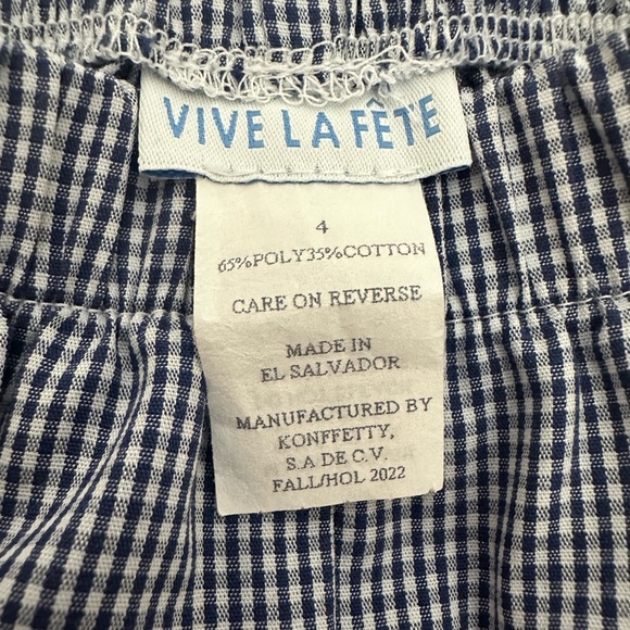 Vive La Fête Navy/White Gingham Pants - Picture 3 of 3